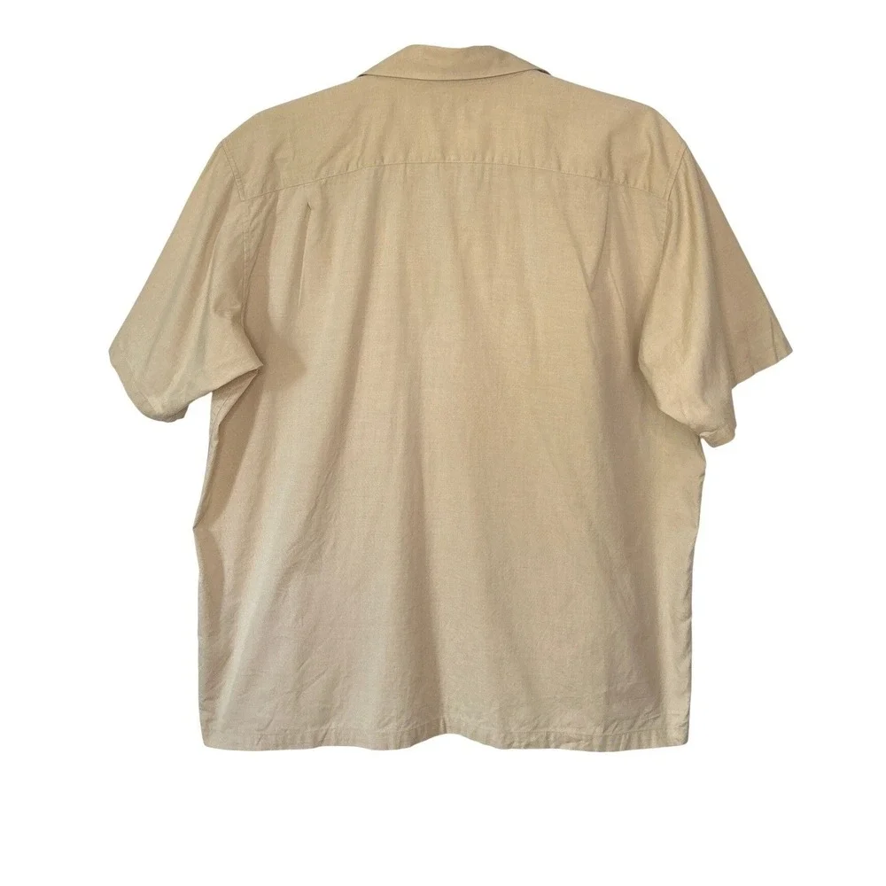 Vintage Banana Republic Y2K Resort Pintuck Camp Shirt XL 100% Cotton 2003 Cabana